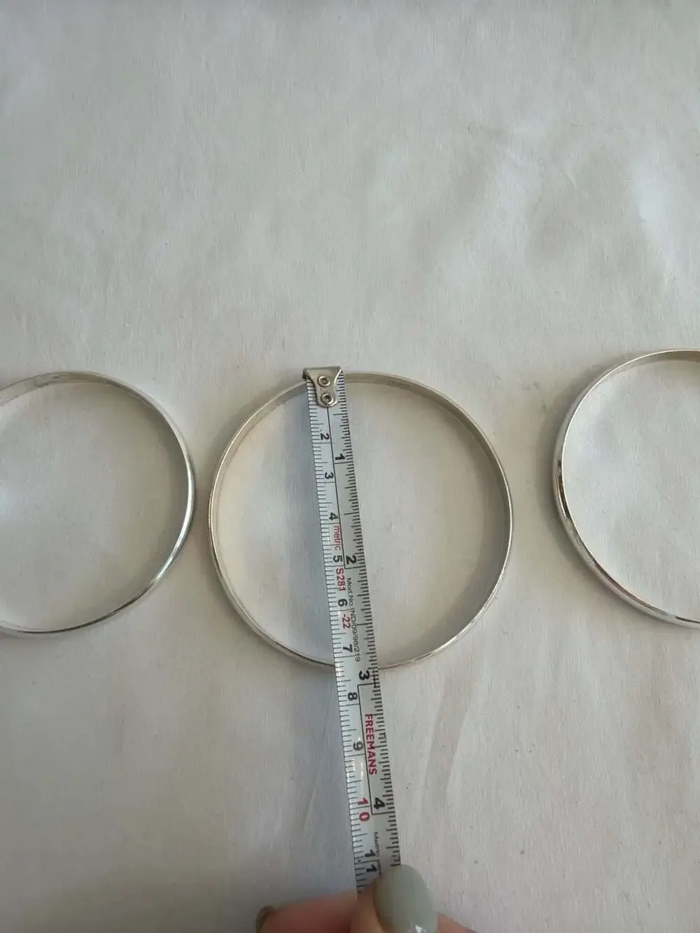 Set of 3 Vintage Sterling Silver Plain‎ Bangle Bracelets 52g